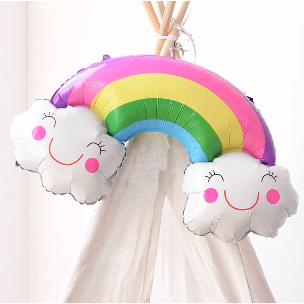 Bóng hình cầu vồng size đại 85cm trang trí tiệc sinh nhật, thôi nôi, đầy tháng cho bé