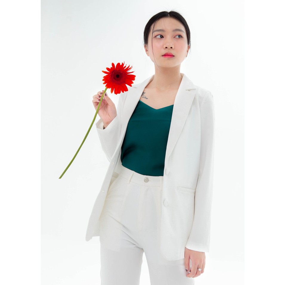 Áo vest nữ blazer KHÀN áo khoác blazer vest nữ trắng tà bầu công sở tay dài 1 lớp phong cách Hàn Quốc | BigBuy360 - bigbuy360.vn