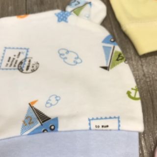 Combo 3 Mũ Cotton Che Thóp Cho Bé Sơ Sinh Mẫu Tai Gấu (Cho Bé Dưới 3 tháng)