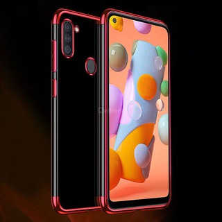 SAMSUNG A11 ỐP DẺO TRONG TPU VIỀN XI MÀU CAO CẤP