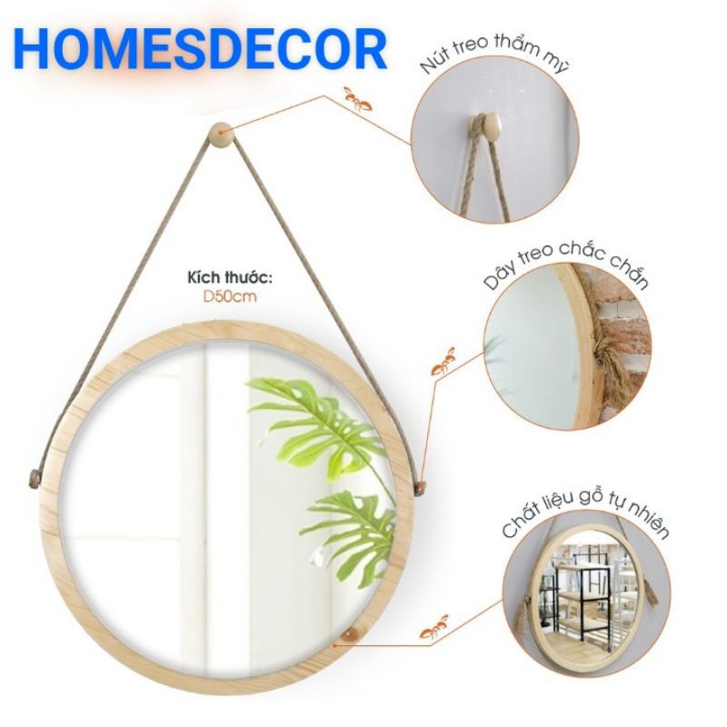 GƯƠNG TRÒN TREO TƯỜNG 60CM