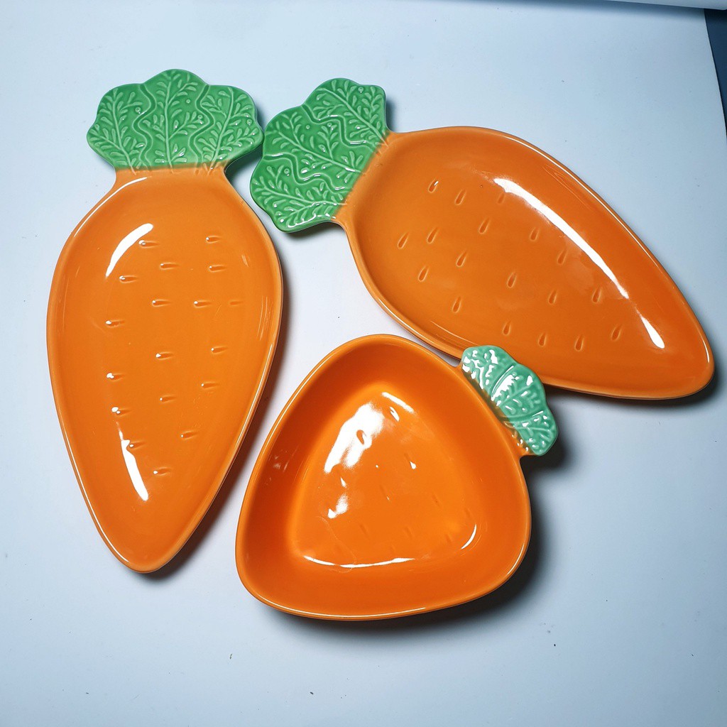 Bát Ăn Dặm Cho Bé , Đĩa Ăn Dặm Gốm Sứ Kiểu Nhật Cà Rốt