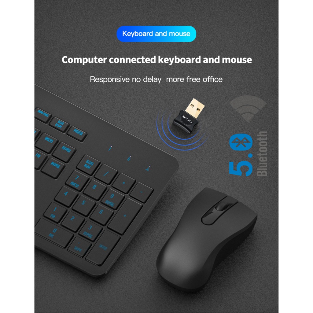 USB Bluetooth 5.0 Netlink - Kết bluetooth cho máy tính và các phụ kiện chơi game