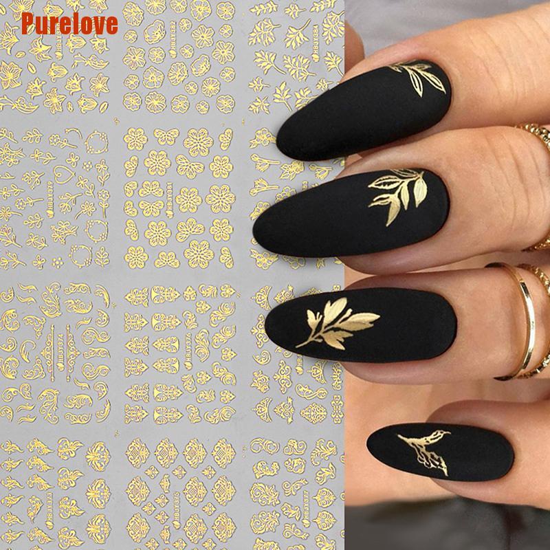 Miếng Dán Trang Trí Móng Tay 3D Họa Tiết Hoa Lá Xinh Xắn