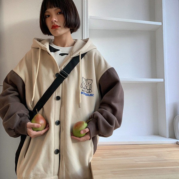 Áo Hoodie Dài Tay Form Rộng Phong Cách Hàn Quốc Dành Cho Nữ