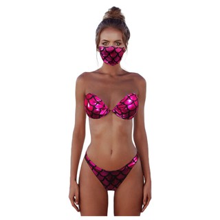 Bộ Bikini   Mảnh Kèm Mặt Nạ Thời Trang Cho Nữ