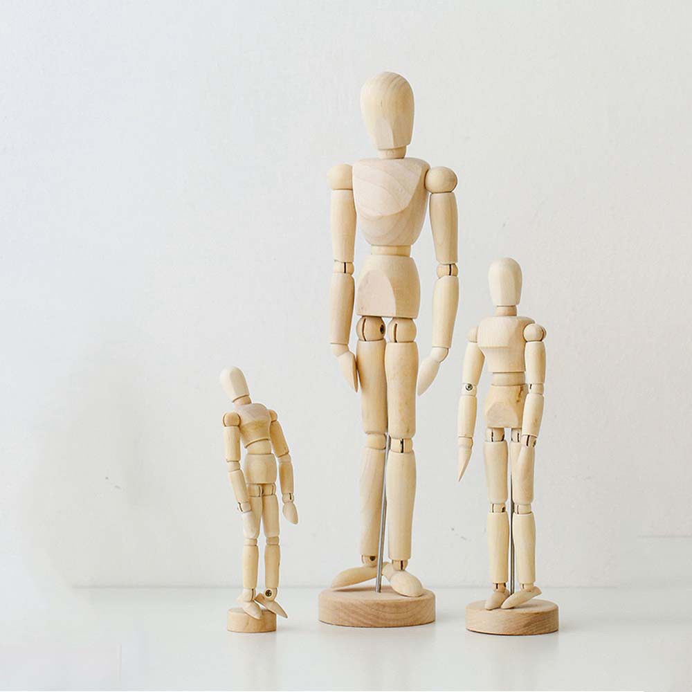 Ma-nơ-canh mô hình nghệ thuật bằng gỗ và kim loại chất lượng cao 4.5/5.5/8 inch