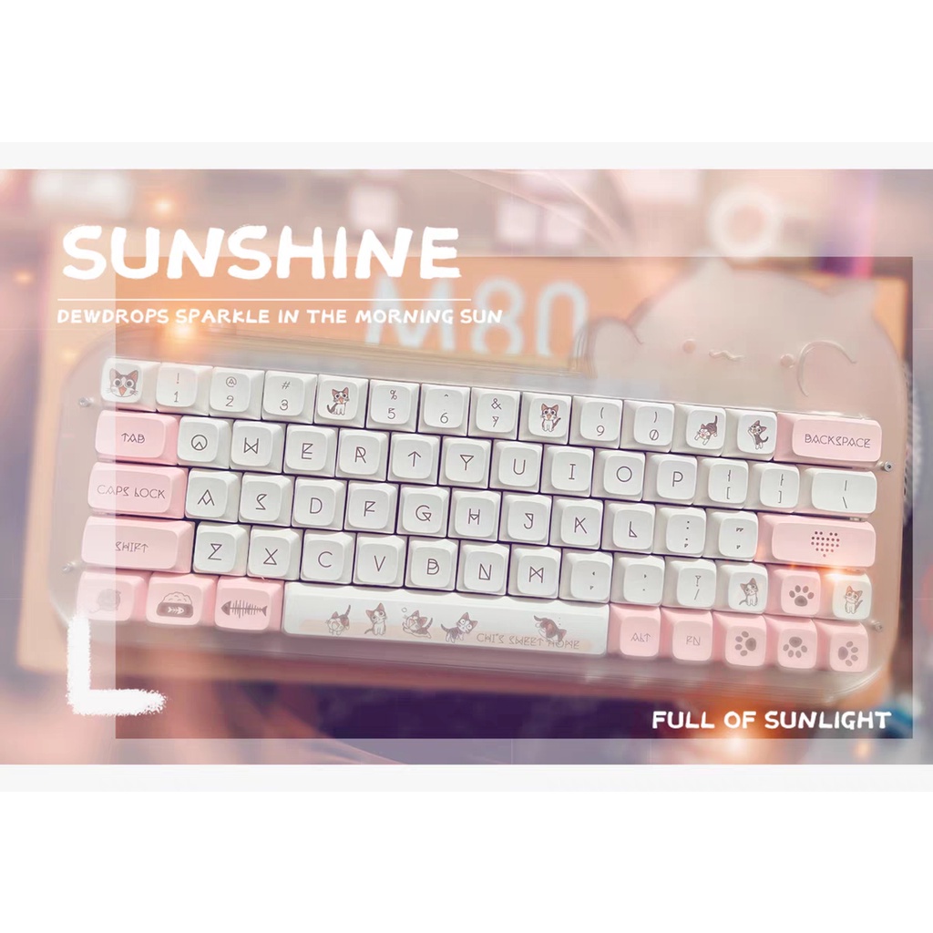 141 phím mèo keycap XDA Profile PBT Dye Sub bàn phím cơ keycap