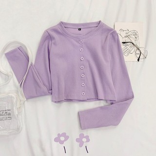💗 Áo Croptop Tay Dài Cúc Ngực 💗