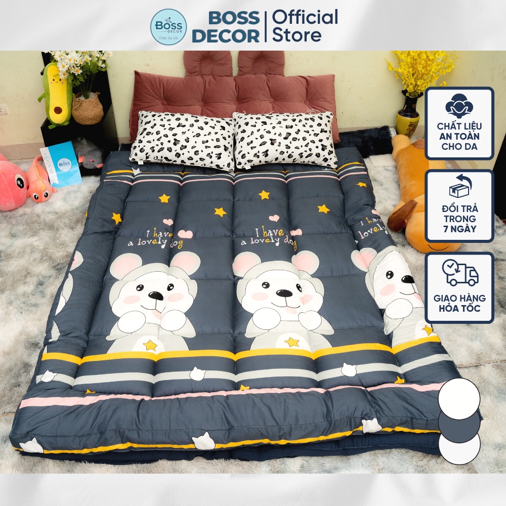 Nệm topper Bo Decor tấm làm mềm đệm cotton hàn quốc phong cách khách sạn tiện nghi