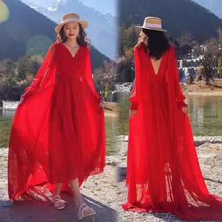 Đầm maxi boho,váy du lịch chụp ảnh(Hàng Quảng Châu đẹp)