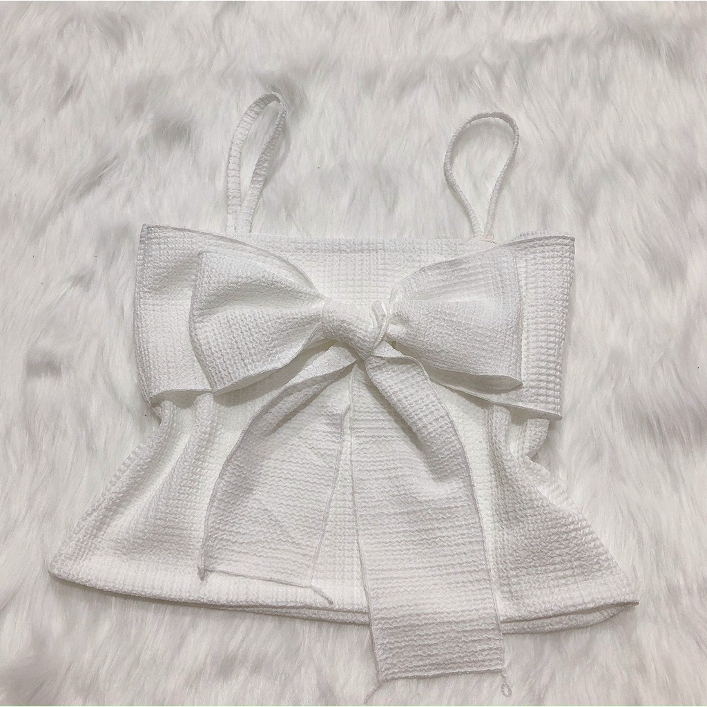 áo 2 dây đính nơ chất xốp mềm u