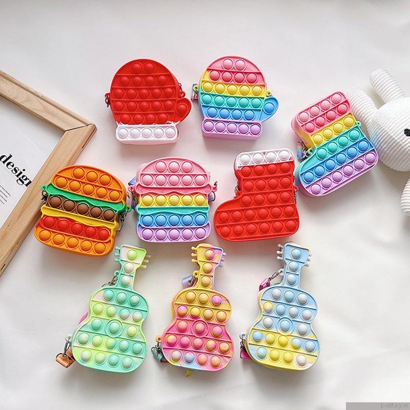 Túi đeo chéo vai hình kì lân hoạt hình bằng silicon dễ thương cho bé gái