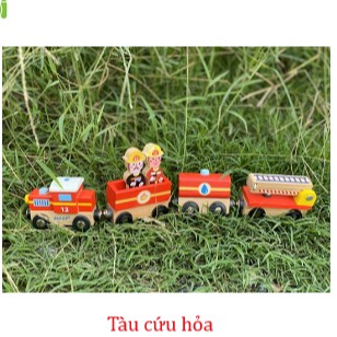 Đồ chơi gỗ việt nam xuất khẩu châu âu - Đoàn tàu cứu hỏa- xe đồ chơi