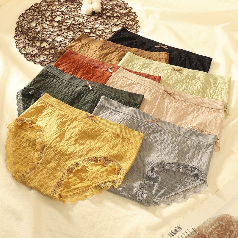 Quần lót nữ cotton kháng khuẩn phối ren xinh (BẦU BÍ NHỎ BON CHEN) QL182