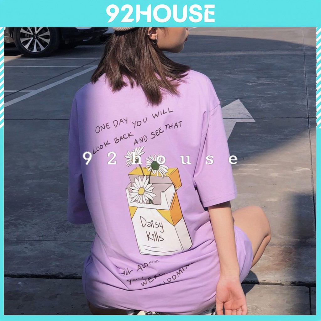 Áo thun nam nữ unisex hoa cúc hot trend freesize form rộng tay lỡ