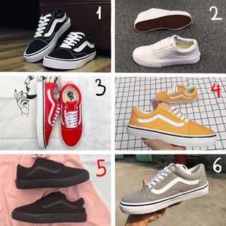 Giày thể thao có dây Old Skool( giày đen, giày trắng, giày vàng, giày đỏ, giày xám ) giày trơn không họa tiết