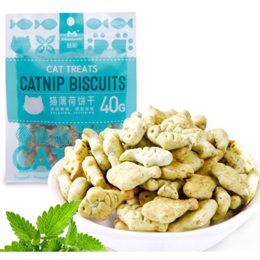 Snack cho mèo, Bánh thưởng Catnip cho mèo giúp giảm búi lông, hôi miệng - Túi 40gr