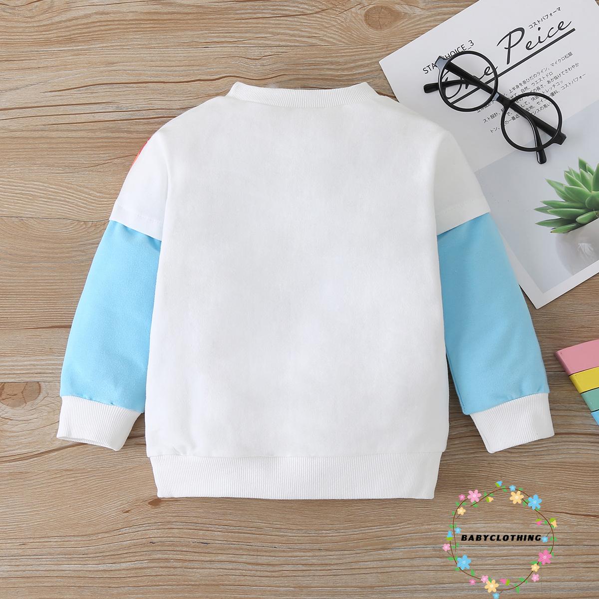 Áo Sweater Tay Dài Phối Màu Cầu Vồng Đáng Yêu Cho Bé