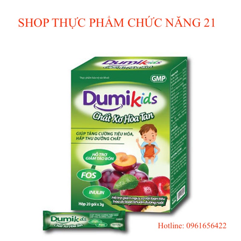 DUMIKIDS Chất xơ hòa tan - Hỗ trợ bổ sung lợi khuẩn, giảm tình trạng táo bón, đầy hơi, khó tiêu.