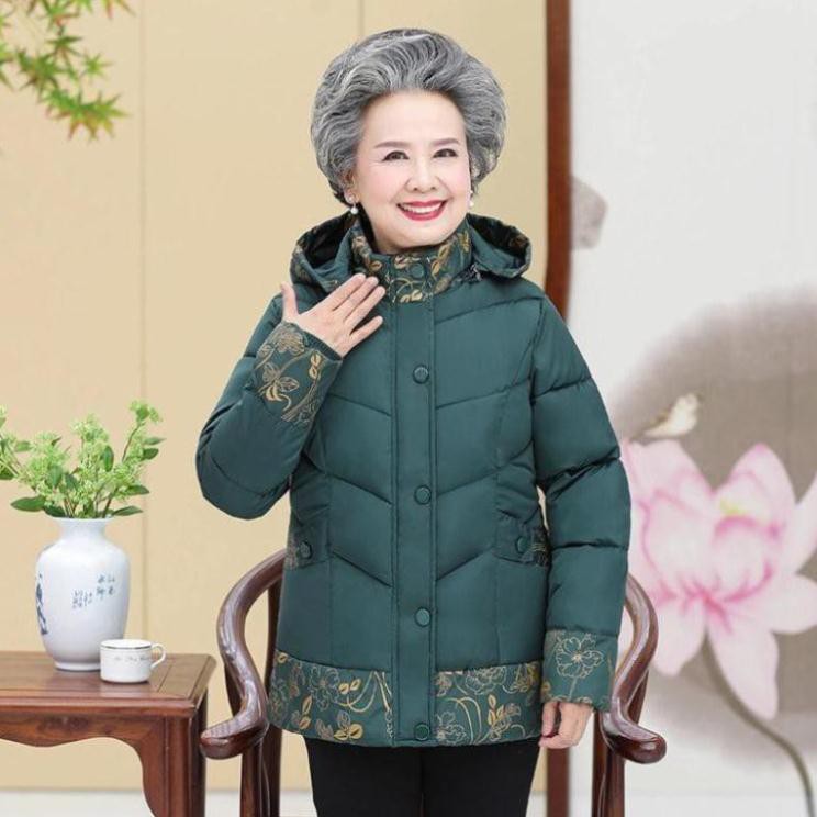 HOT Áo phao cho nữ trung tuổi, Áo khoác mua đông cho người già, áo khoác ba lớp cực ấm AR42 Hàng cao cấp