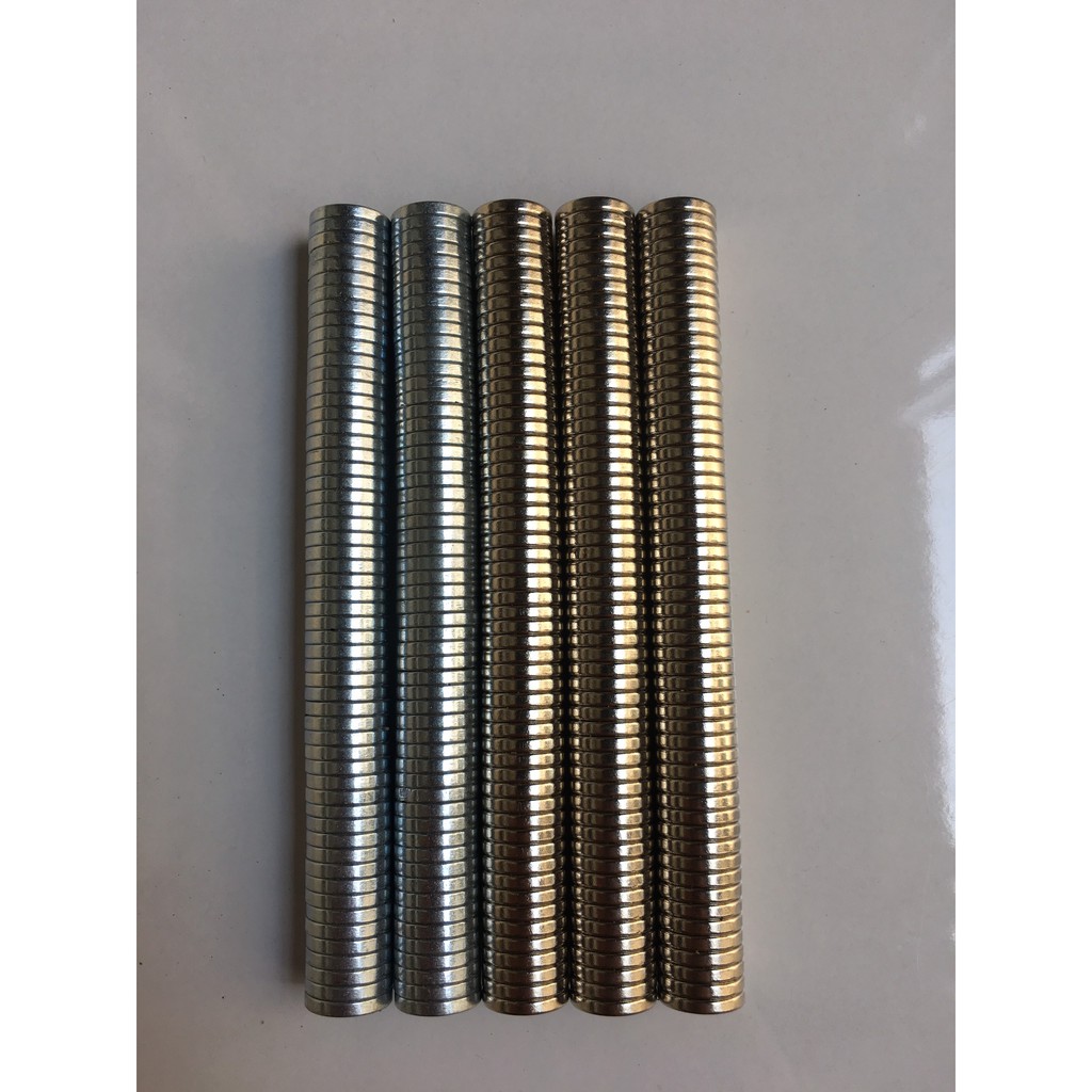 Nam châm viên 12x2mm nam châm trắng đất hiếm lực từ cực mạnh, nam châm làm ví da túi sách