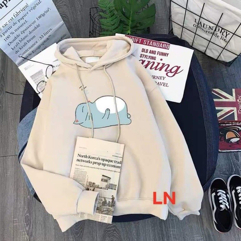 Áo hoodie mèo nằm ngửa 5D LN12, Áo nỉ Unisex from rộng, Chất nỉ ấm mặc không xù, thiết kế phong cách - MODY