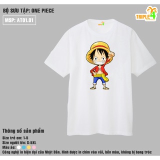 Áo thun One Piece Mềm Mịn Mát đủ Size đủ Màu AT01.01