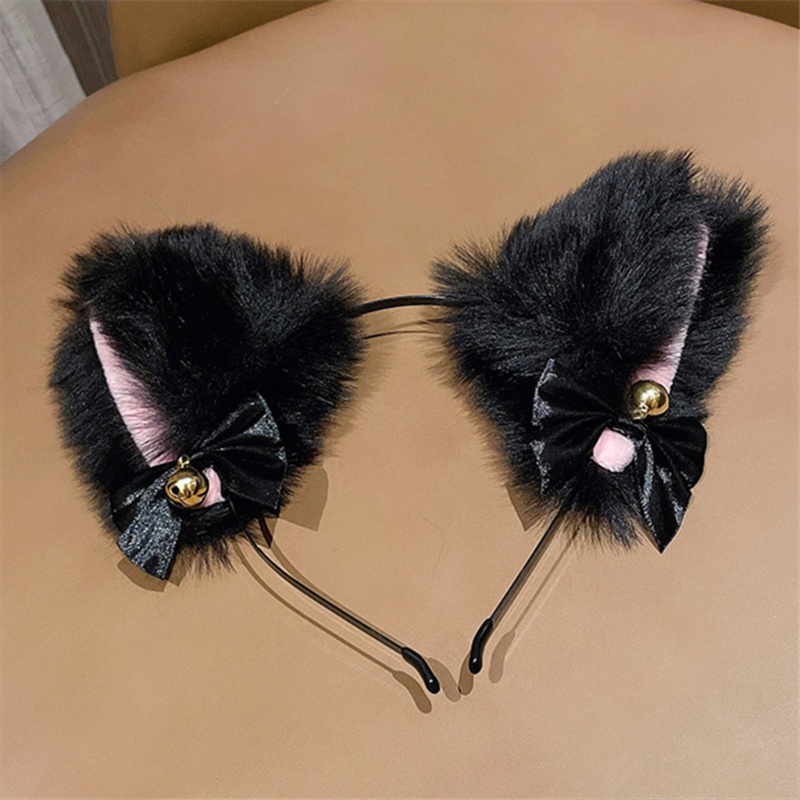 Băng Đô Tai Mèo Đính Nơ Và Chuông Siêu Đáng Yêu