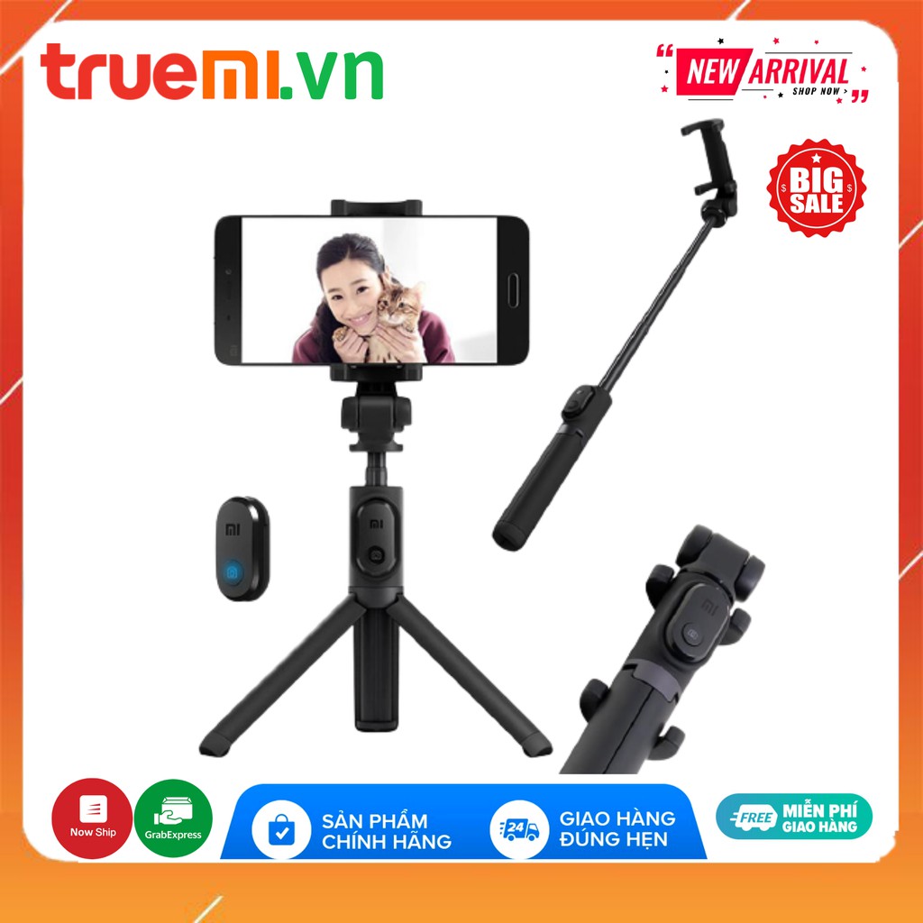 Sẵn 24/7- Gậy Tự Sướng 3 Chân Xiaomi (Đen/xám), Xiaomi selfiestick tripod with bluetooth