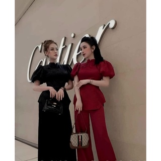 Đồ lam đi chùa- mẫu tay phồng