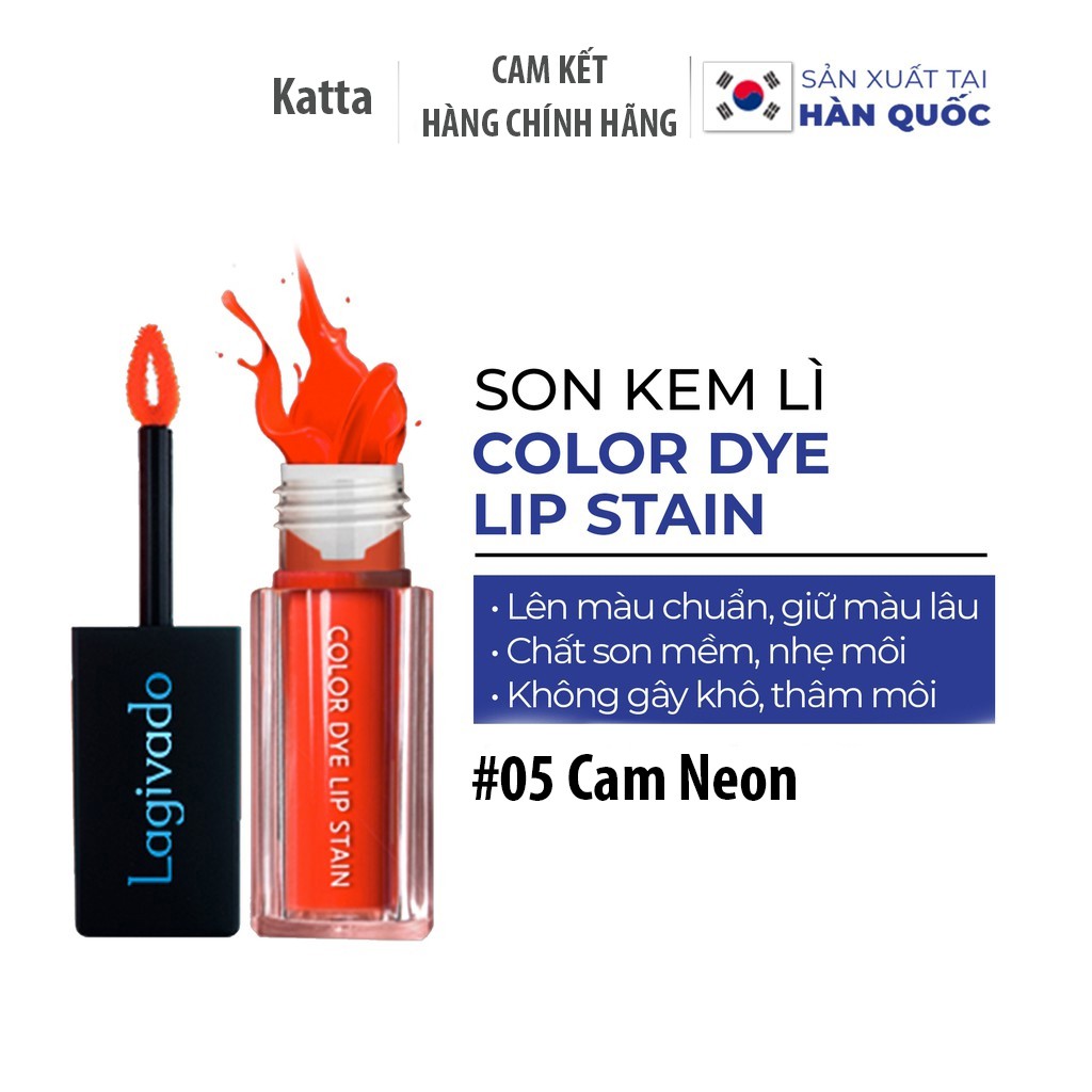 Son kem lì Hàn Quốc lên màu chuẩn, lâu trôi Color Dye Lip Stain dạng nước – 04 màu son đẹp - Katta