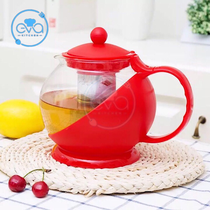 Bình Trà Thủy Tinh Ấm Trà Thủy Tinh Có Lõi Lọc 1250ml