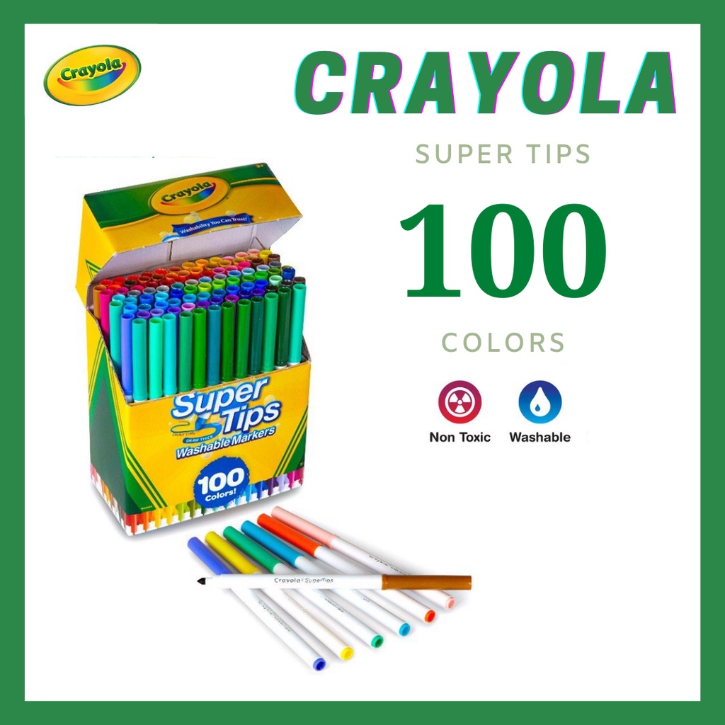 Bút Crayola Super Tips Bộ 100 Cây Đa Dạng Màu - Hàng Chính Hãng