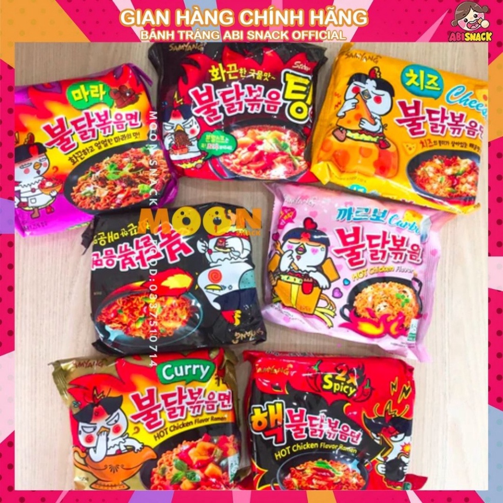 Mì Gà Cay Khô Samyang Hàn Quốc các vị phô mai /truyền thống/ double x2/nước/ carbonara gói lớn 140g Xả Kho