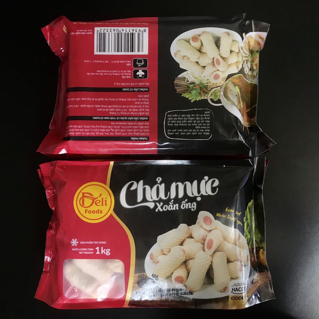 Viên thả lẩu bánh chả mực xoắn ống/ nhím biển xoắn Lacusina dùng nhúng lẩu, xiên que, chiên, hấp, nấu, xào