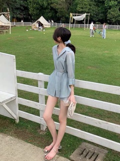 SET ÁO SƠMI CỘT EO QUẦN SHORT (KÈM HÌNH THẬT)