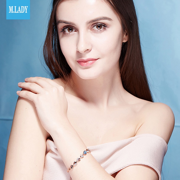 Lắc Tay Đá Nữ Cao Cấp mẫu Pha Lê Swarovski - Vòng Tay Đá mẫu tự thiết kế của M.Lady Jewelry