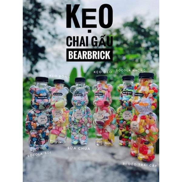 KẸO CHAI GẤU BEARBRICK ĐỦ VỊ KẸO TUỔI THƠ - Lùn Con Food