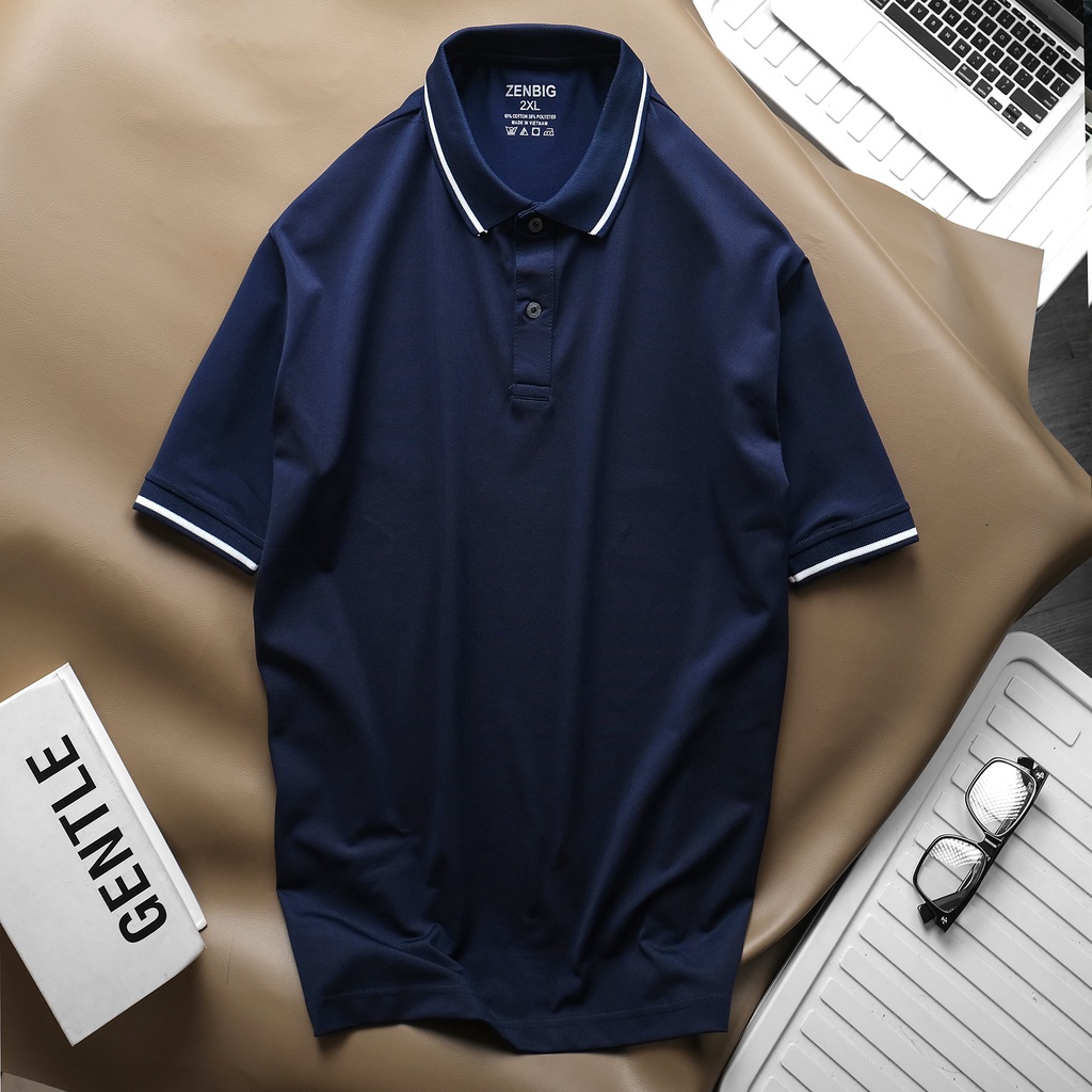 Áo phông nam big size ZENBIG có cổ dành cho người mập từ 80kg, 90kg, 100kg, 120kg, 130kg