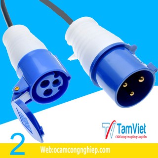 Ổ + phích cắm công nghiệp 3 chấu 16a -220v ,3 chấu 32a-220v-ô cắm điện tâm việt