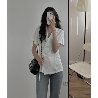 Sơ mi cổ vest buộc chéo 2253