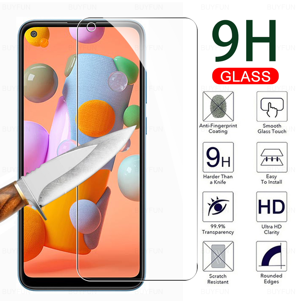 2 Pcs 9H Protective Glass For Samsung A11 Screen Protector On The For Samsung Galaxy A11 M11 A1 M1 A 1 1 M 11 HD Tempered Film