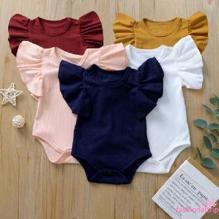 Bộ áo liền quần chất cotton cho bé gái 0-18 tháng tuổi dễ thương