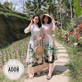 Áo dài hoa sen bigsize 55kg - 90kg