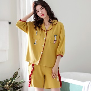 [ẢNH THẬT] Đồ bộ mặc nhà Pijama quần đùi, kiểu dáng cá tính hiện đại, chất vải cotton 100% thoáng mát