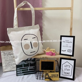 Túi Tote Vải Canvas Mặt Đổi Màu