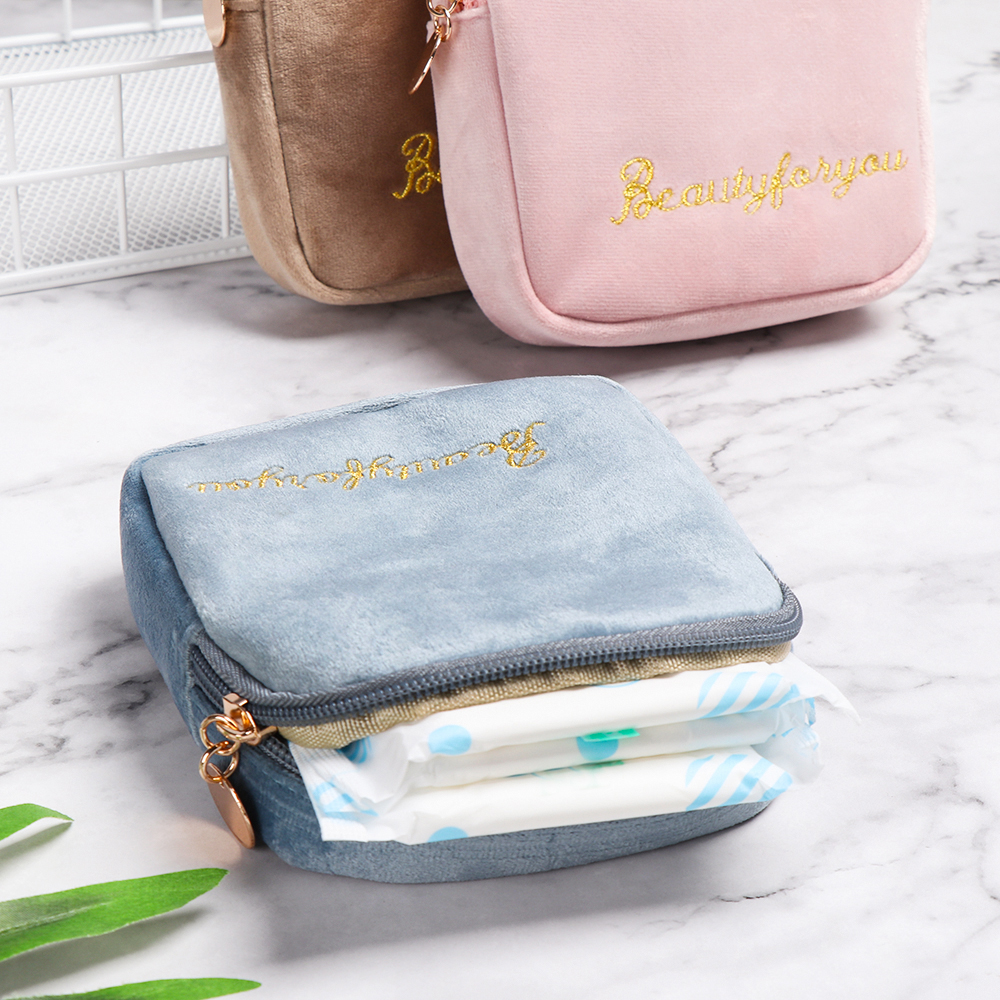 Túi đựng băng vệ sinh có dây kéo nhỏ gọn tiện lợi