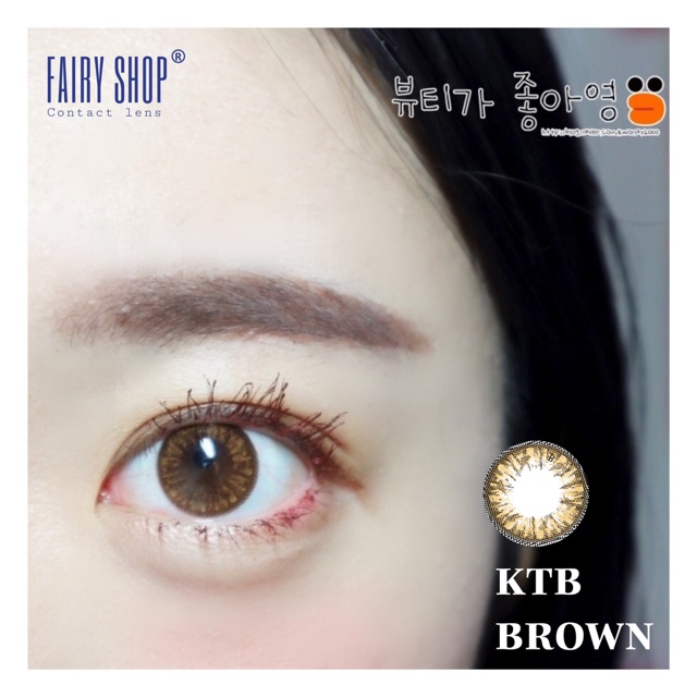 Áp tròng nâu pha lê KTB BROWN 14.2mm - Kính Áp Tròng FAIRY SHOP CONTACT LENS độ 0 đến 6