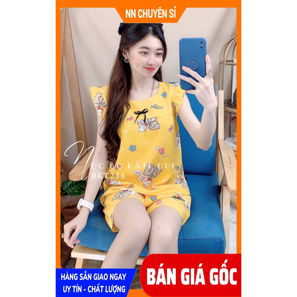 Đồ bộ nữ mặc nhà in hình hoạt hình chất kate mềm mịn mát dễ thương BKT236